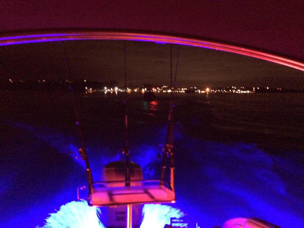 blue lights paired wit hred led strip light